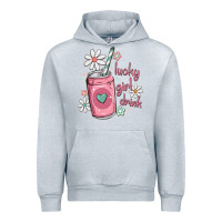 Heather Grey lucky girl drink Urban Hoodie - MaliasSmallBusiness