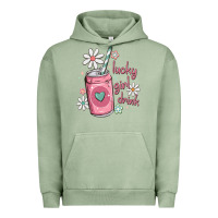 Pigment Oil Green lucky girl drink Urban Hoodie - MaliasSmallBusiness
