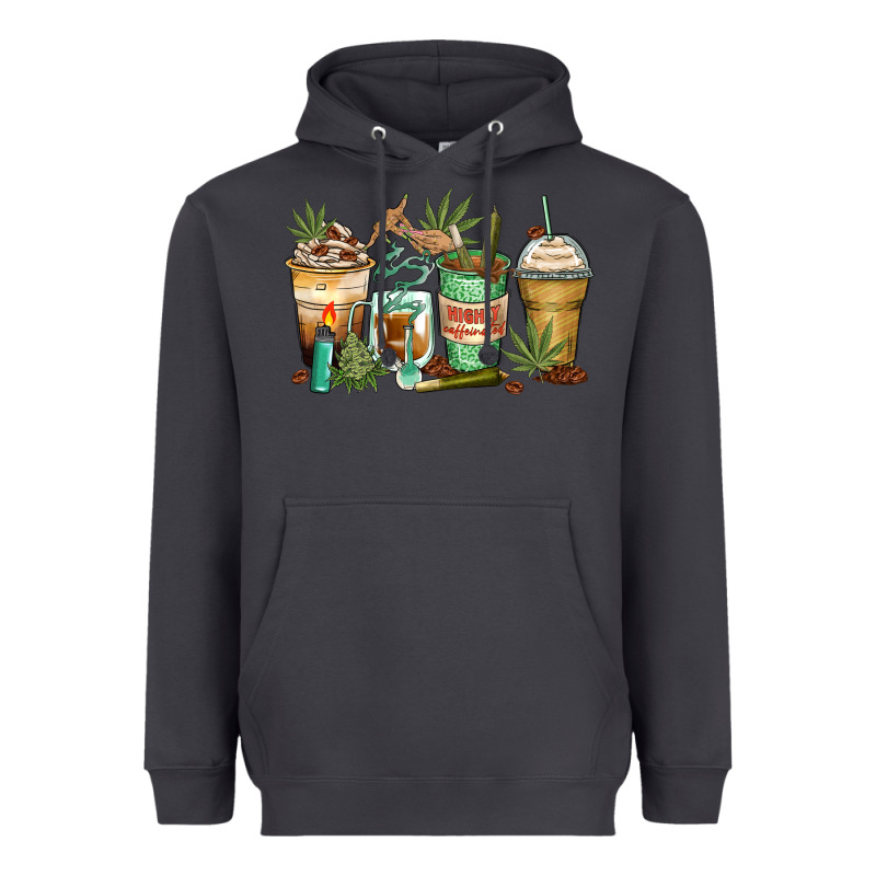 Highly Caffeinated Coffee Cups Heavyweight Hoodie by Zillion Design Studio | Teevron
