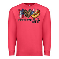 Cardinal peace love let's get it Premium Sweatshirt - CowhideDigitalArt