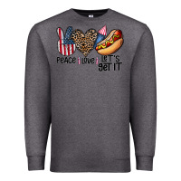 Charcoal Heather peace love let's get it Premium Sweatshirt - CowhideDigitalArt