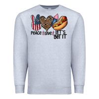 Heather Grey peace love let's get it Premium Sweatshirt - CowhideDigitalArt