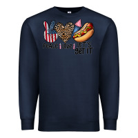 Navy peace love let's get it Premium Sweatshirt - CowhideDigitalArt