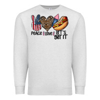 Oatmeal Heather peace love let's get it Premium Sweatshirt - CowhideDigitalArt