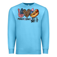 Ocean Blue peace love let's get it Premium Sweatshirt - CowhideDigitalArt