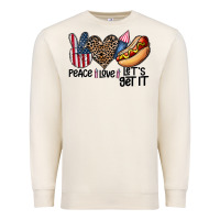 Sandshell peace love let's get it Premium Sweatshirt - CowhideDigitalArt