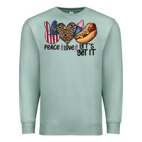 Seafoam peace love let's get it Premium Sweatshirt - CowhideDigitalArt