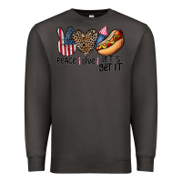 Smoke peace love let's get it Premium Sweatshirt - CowhideDigitalArt