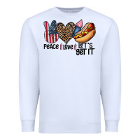 White peace love let's get it Premium Sweatshirt - CowhideDigitalArt