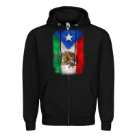 Black mexico and puerto rico flag Zipper Hoodie - Zillion Design Studio