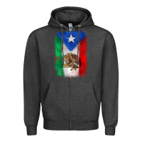 Charcoal Heather mexico and puerto rico flag Zipper Hoodie - Zillion Design Studio