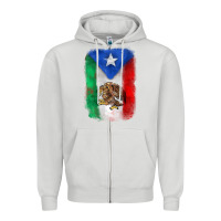 Dove Grey mexico and puerto rico flag Zipper Hoodie - Zillion Design Studio