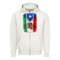 Oatmeal Heather mexico and puerto rico flag Zipper Hoodie - Zillion Design Studio