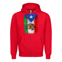 Red mexico and puerto rico flag Zipper Hoodie - Zillion Design Studio