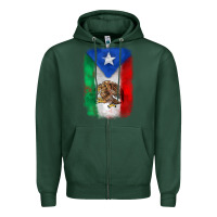 Sports Green mexico and puerto rico flag Zipper Hoodie - Zillion Design Studio