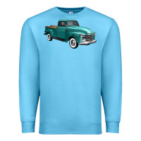 Ocean Blue western truck 34 view Premium Sweatshirt - FaDigitalArtStudio