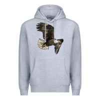 Heather Grey White Headed Eagle Premium Hoodie - LillyAllenDesigns