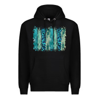 Black turquoise leopard watercolor brushstroke background Premium Hoodie - RanaPortraitStore