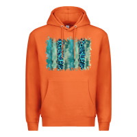 Carrot turquoise leopard watercolor brushstroke background Premium Hoodie - RanaPortraitStore