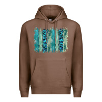 Chestnut turquoise leopard watercolor brushstroke background Premium Hoodie - RanaPortraitStore