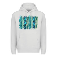 Dove Grey turquoise leopard watercolor brushstroke background Premium Hoodie - RanaPortraitStore