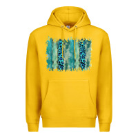 Lemon turquoise leopard watercolor brushstroke background Premium Hoodie - RanaPortraitStore