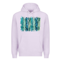 Lilac turquoise leopard watercolor brushstroke background Premium Hoodie - RanaPortraitStore