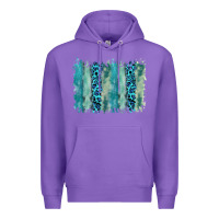 Purple turquoise leopard watercolor brushstroke background Premium Hoodie - RanaPortraitStore