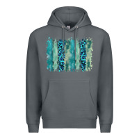 Rock turquoise leopard watercolor brushstroke background Premium Hoodie - RanaPortraitStore