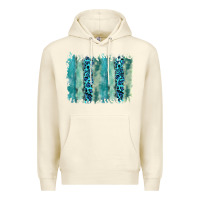 Sandshell turquoise leopard watercolor brushstroke background Premium Hoodie - RanaPortraitStore