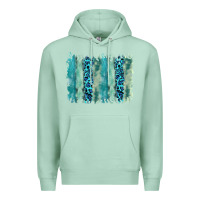 Seafoam turquoise leopard watercolor brushstroke background Premium Hoodie - RanaPortraitStore