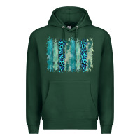 Sports Green turquoise leopard watercolor brushstroke background Premium Hoodie - RanaPortraitStore