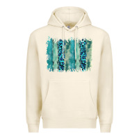 Tofu turquoise leopard watercolor brushstroke background Premium Hoodie - RanaPortraitStore