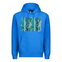 True Royal turquoise leopard watercolor brushstroke background Premium Hoodie - RanaPortraitStore