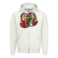 Oatmeal Heather mexican hearts Zipper Hoodie - Zillion Design Studio