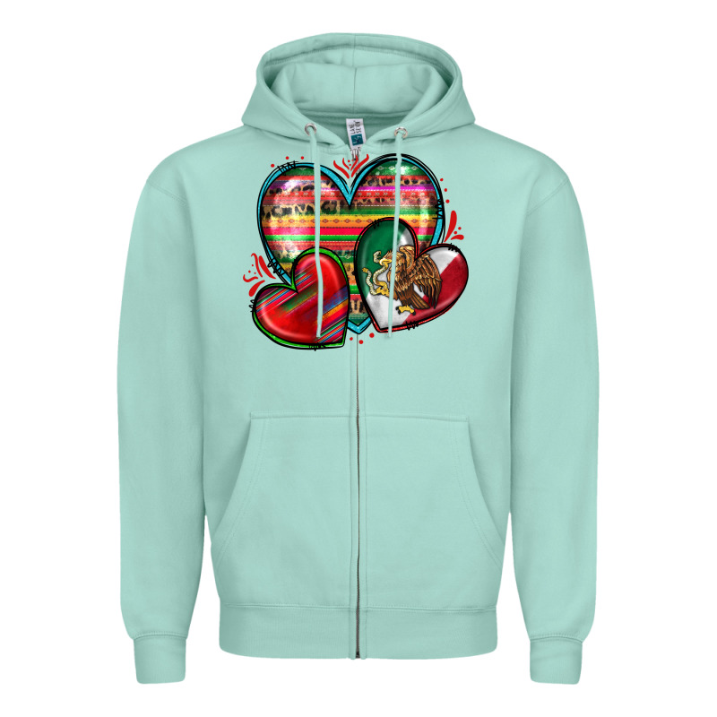 Mexican Hearts Zipper Hoodie by Zillion Design Studio | Teevron