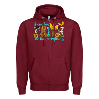 Burgundy if one has faith one has everything Zipper Hoodie - texasbilliewilder