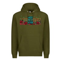 Army Green mexico with roses Premium Hoodie - Jasminsmagicworld