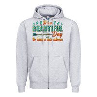 Heather Grey its a beautiful day to leave me alone Zipper Hoodie - texasbilliewilder