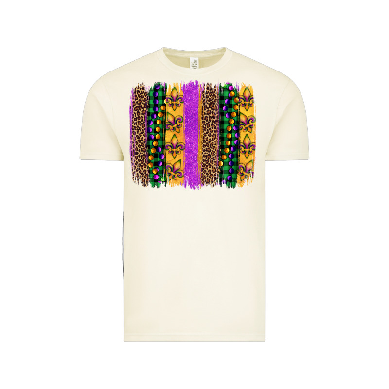 Mardi Gras Fleur De Lis And Beads Brush Stroke Vintage Tee by Artiststas | Teevron