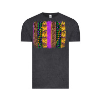 Vintage Black mardi gras fleur de lis and beads brush stroke Vintage Tee - Artiststas