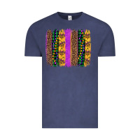 Vintage Denim mardi gras fleur de lis and beads brush stroke Vintage Tee - Artiststas