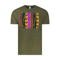 Vintage Olive mardi gras fleur de lis and beads brush stroke Vintage Tee - Artiststas