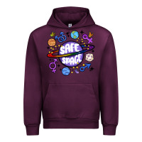 Mauve Wine safe space Urban Hoodie - MaliasSmallBusiness