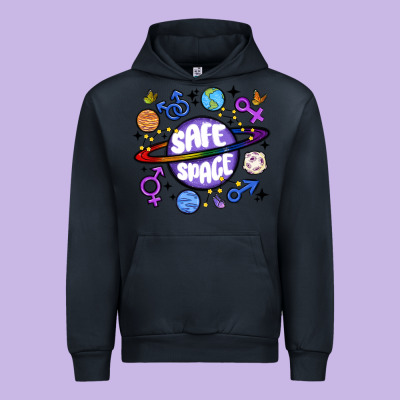 Safe Space Urban Hoodie Designed By Maliassmallbusiness