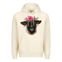 Tofu suffolk ewe sheep with floral headdress Premium Hoodie - BarkalooDesign