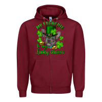 Burgundy st.patrick's day my french bulldog is my lucky charm Zipper Hoodie - RanaPortraitStore