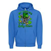 True Royal st.patrick's day my french bulldog is my lucky charm Zipper Hoodie - RanaPortraitStore