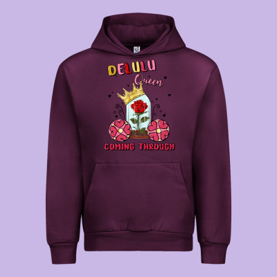 Delulu Queen Coming Through Urban Hoodie Designed By Maliassmallbusiness