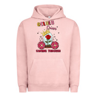 Pigment Salmon delulu queen coming through Urban Hoodie - MaliasSmallBusiness